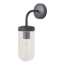 Aplica baie Rabalux YAGO E27 aluminiu negru mat cu abajur sticla transparentstil modern IP44 - 3310