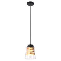 Pendul Rabalux ZENAIDA E27 metal negru mat cu abajur sticla transparentstil modern IP20 - 3543