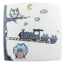 Plafoniera copii Rabalux SHEPHERD E27 metal colorat cu abajur sticla stil modern IP20 - 4557