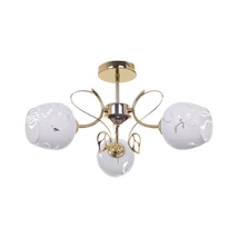 Plafoniera Rabalux FAUNA E27 metal auriu cu abajur sticla alb cu motivestil clasic IP20 - 5098