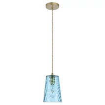 Pendul Rabalux AZURINE E27 metal auriu cu abajur sticla albastrustil modern IP20 - 5226
