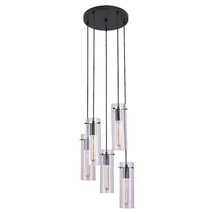 Pendul Rabalux ACANTHA E27 metal negru cu abajur sticla transparentstil modern IP20 - 5260
