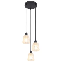 Pendul Rabalux JARINA E27 metal negru cu abajur sticla transparentstil clasic IP20 - 5333