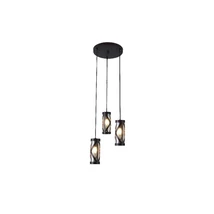 Pendul Rabalux OBERON E14 metal maro cu abajur sticla chihlimbarstil Industrial IP20 - 5339