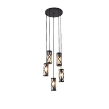 Pendul Rabalux OBERON E14 metal maro cu abajur sticla chihlimbarstil Industrial IP20 - 5340