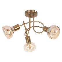Plafoniera spot Rabalux HOLLY E14 metal auriu antic cu abajur sticla chihlimbarstil modern IP20 - 5548