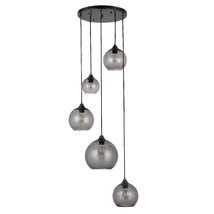 Pendul Rabalux TANESHA E27 metal negru cu abajur sticla fumuriustil modern IP20 - 6440
