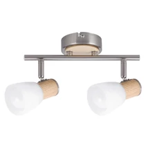 Spot Rabalux GAVIN E14 metal lemn crom satinat cu abajur sticla albstil scandinav IP20 - 6487