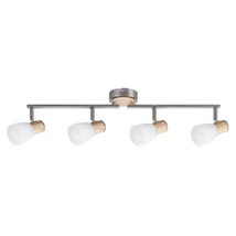 Spot Rabalux GAVIN E14 metal lemn crom satinat cu abajur sticla albstil scandinav IP20 - 6489
