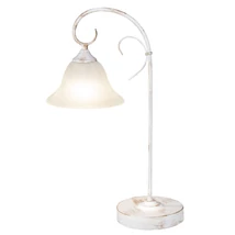 Veioza Rabalux KATHERINE E27 metal alb antic cu abajur sticla sticla alabastru albstil vintage IP20 - 7187