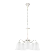 Candelabru Rabalux FABIOLA E27 metal alb antic cu abajur sticla sticla opalstil vintage IP20 - 7261
