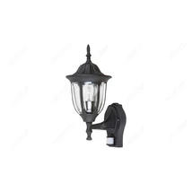 Aplica exterior cu senzor de miscare si crepuscular Rabalux MILANO E27 metal negru mat cu abajur sticla negrustil clasic IP43 - 7837