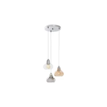 Pendul Rabalux JEZABEL E27 metal crom cu abajur sticla fumuriustil modern IP20 - 7977