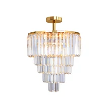 Plafoniera Zuma AMEDEO E14, cristal, auriu - ZU-FC17106/6+3+1-G