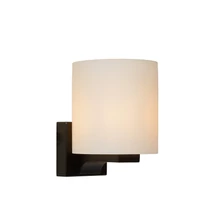Aplica baie Lucide JENNO stil modern sticla negru opal forma cilindric G9 IP44 - 04204/01/30