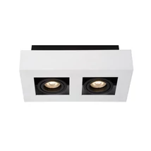 Plafoniera tip spot Lucide XIRAX stil modern aluminiu alb negru forma dreptunghi GU10-LED IP20 - 09119/11/31