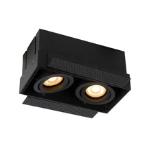 Spot incastrabil Lucide TRIMLESS stil modern aluminiu negru forma dreptunghi GU10 IP20 - 09925/02/30