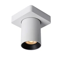 Plafoniera tip spot Lucide NIGEL stil modern aluminiu alb negru forma cilindric GU10-LED IP20 - 09929/05/31