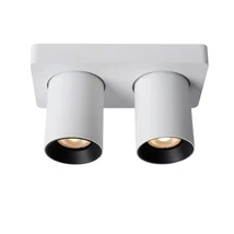 Plafoniera tip spot Lucide NIGEL stil modern aluminiu alb forma cilindric GU10-LED IP20 - 09929/10/31