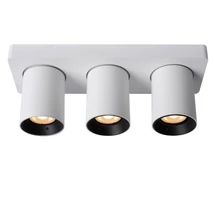 Plafoniera tip spot Lucide NIGEL stil modern aluminiu alb forma cilindric GU10-LED IP20 - 09929/15/31