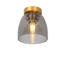Plafoniera baie Lucide TYLER stil retro sticla auriu mat-alama gri fumuriu forma semicircular G9 IP44 - 30164/01/02