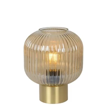 Veioza Lucide MALOTO stil retro sticla chihlimbar auriu mat-alama forma glob E27 IP20 - 45586/20/62