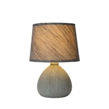 Veioza Lucide RAMZI stil cabana ceramic gri forma rotund E14 IP20 - 47506/81/36