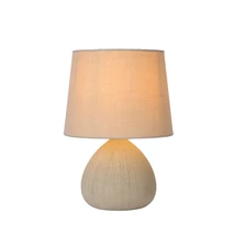 Veioza Lucide RAMZI stil cabana ceramic crem forma rotund E14 IP20 - 47506/81/38