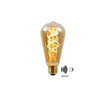 Bec filament cu senzor crepuscular Lucide E27-LED 4W 300lm 2200K 360° Cri80 sticla chihlimbar - 49034/04/62