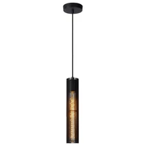 Pendul Lucide LIONEL stil modern metal negru forma cilindric E27 IP20 - 73406/01/30