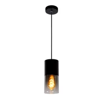 Pendul Lucide ZINO stil modern sticla negru gri fumuriu forma cilindric E27 IP20 - 74410/01/65