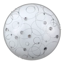 Plafoniera Rabalux JOLLY E27 metal alb cu motive cu abajur sticla stil traditional IP20 - 1861