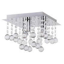Plafoniera Rabalux CORINNA E14 metal crom cu abajur cristal acril transparentstil modern IP20 - 2617