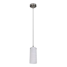 Pendul Rabalux AUREL E27 metal crom satinat cu abajur sticla alb cu motivestil traditional IP20 - 6337