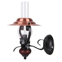Aplica de perete Rabalux ENNA E14 metal lemn negru cu abajur sticla transparentstil clasic IP20 - 7868