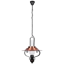 Candelabru Rabalux ENNA E27 metal lemn negru cu abajur sticla transparentstil clasic IP20 - 7870