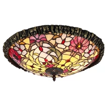 Plafoniera Rabalux MIRELLA E27 metal bronz cu abajur sticla tiffany coloratstil clasic IP20 - 8087