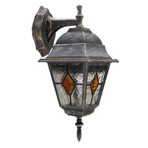 Aplica exterior Rabalux MONACO E27 metal auriu antic cu abajur sticla coloratstil clasic IP43 - 8181