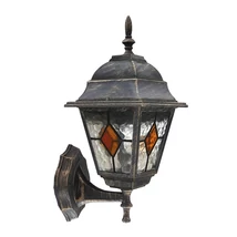 Aplica exterior Rabalux MONACO E27 metal auriu antic cu abajur sticla coloratstil clasic IP43 - 8182
