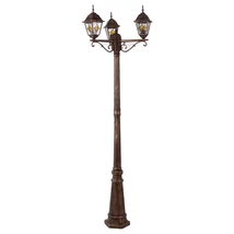 Stalp exterior Rabalux MONACO E27 metal auriu antic cu abajur sticla coloratstil clasic IP43 - 8186