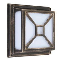 Plafoniera exterior Rabalux DARIUS E27 metal auriu antic cu abajur plastic albstil mediteran IP54 - 8190