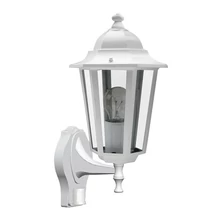 Aplica exterior cu senzor de miscare Rabalux VELENCE E27 metal alb cu abajur sticla transparentstil clasic IP43 - 8216