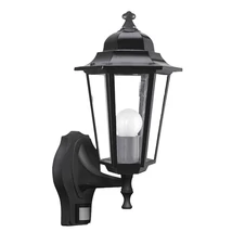 Aplica exterior cu senzor de miscare Rabalux VELENCE E27 metal negru cu abajur sticla transparentstil clasic IP43 - 8217