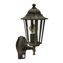 Aplica exterior cu senzor de miscare Rabalux VELENCE E27 metal auriu antic cu abajur sticla transparentstil clasic IP43 - 8218
