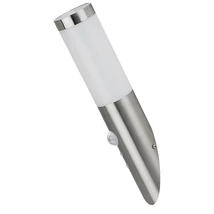 Aplica exterior cu senzor de miscare Rabalux INOXTORCH E27 metal crom satinat cu abajur plastic albstil modern IP44 - 8266