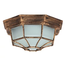 Plafoniera exterior Rabalux MILANO E27 metal auriu antic cu abajur sticla transparentstil clasic IP43 - 8376