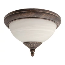 Plafoniera exterior Rabalux MADRID E27 metal auriu antic cu abajur sticla sticla alabastru albstil clasic IP43 - 8377