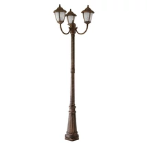 Stalp exterior Rabalux MADRID E27 metal auriu antic cu abajur sticla sticla alabastru albstil clasic IP43 - 8379