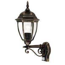 Aplica exterior cu senzor de miscare Rabalux TORONTO E27 metal auriu antic cu abajur sticla transparentstil clasic IP44 - 8380