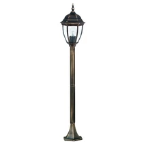 Stalp exterior Rabalux TORONTO E27 metal auriu antic cu abajur sticla transparentstil clasic IP44 - 8385